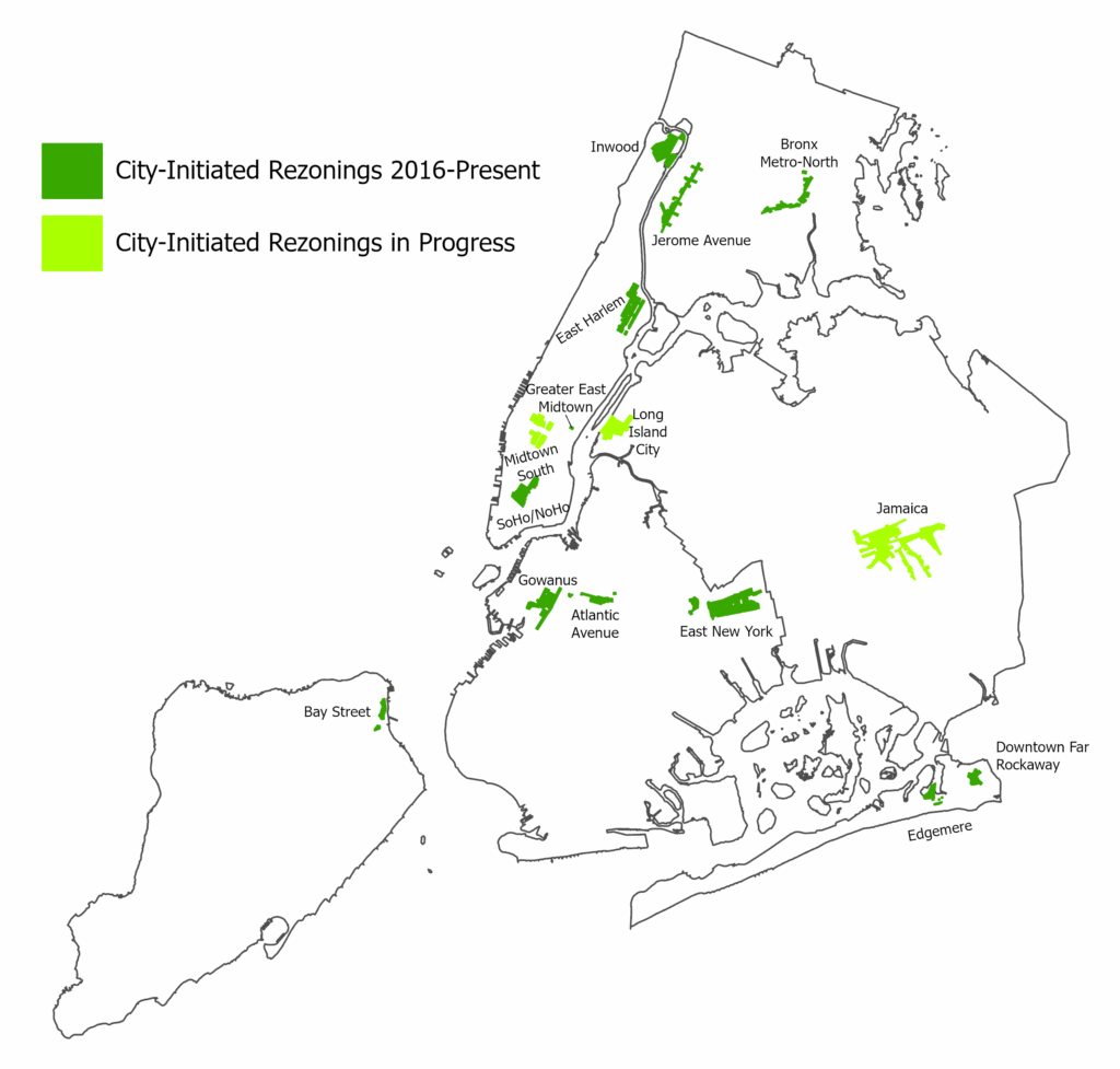 Map for Figure 5.8: City Initiated Neighborhood Rezonings, 2016-Present